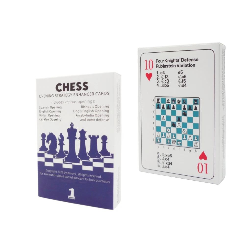 Chess Opening Cards -  Best gift for chess lovers to study chess strategy, tactics and opening moves